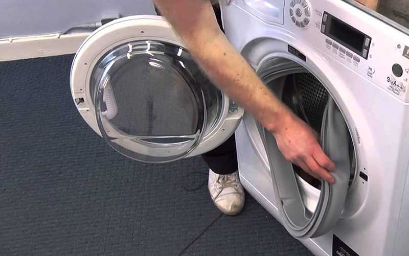 Как одеть резинку на барабан стиральной машины индезит