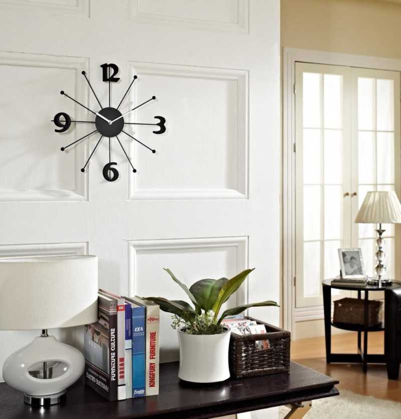 Большие настенные часы для гостиной - оригинальные идеи  (37 фото): красивые дизайнерские модели в интерьере