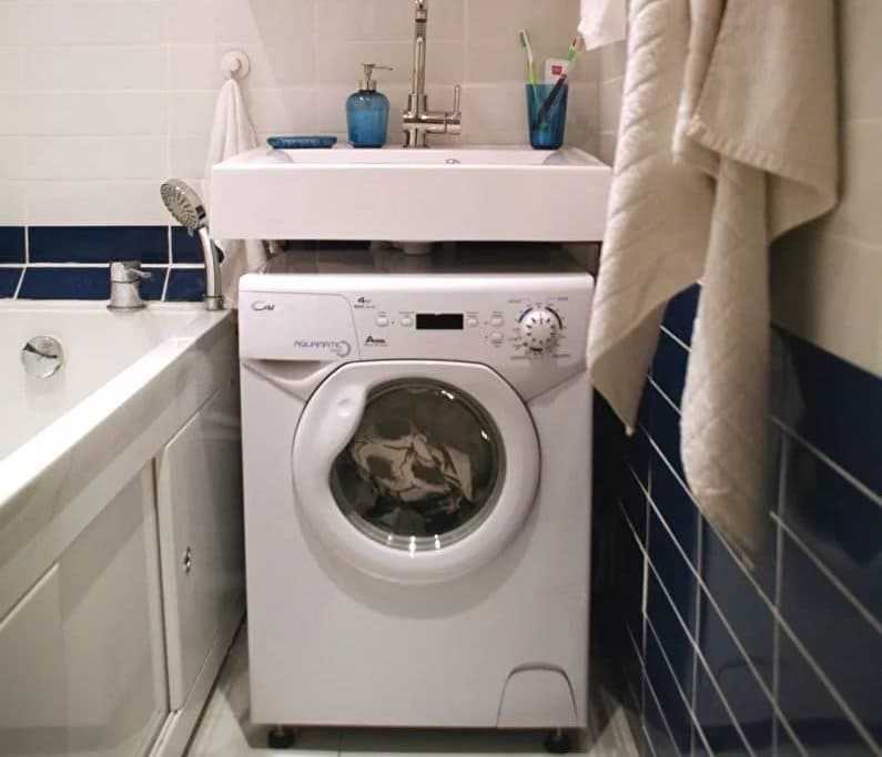 Шкаф тумба под стиральную машину в ванную комнату, обзор вариантов с фото